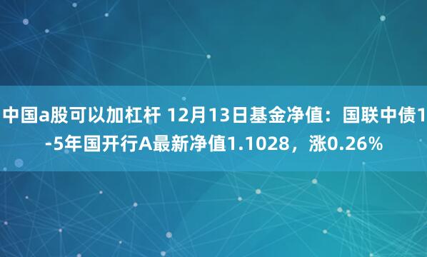 中国a股可以加杠杆 12月13日基金净值：国联中债1-5年国开行A最新净值1.1028，涨0.26%