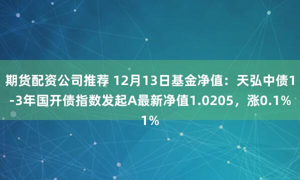 期货配资公司推荐 12月13日基金净值：天弘中债1-3年国开债指数发起A最新净值1.0205，涨0.1%