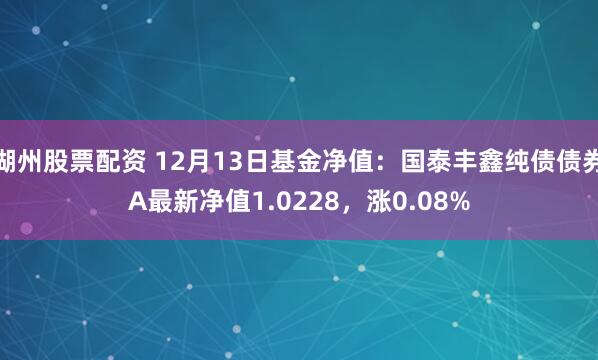 湖州股票配资 12月13日基金净值：国泰丰鑫纯债债券A最新净值1.0228，涨0.08%