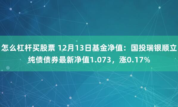 怎么杠杆买股票 12月13日基金净值：国投瑞银顺立纯债债券最新净值1.073，涨0.17%