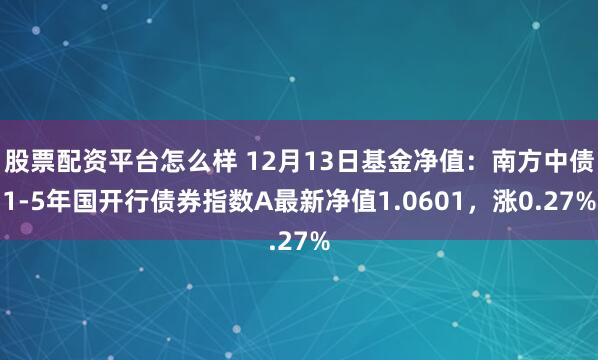 股票配资平台怎么样 12月13日基金净值：南方中债1-5年国开行债券指数A最新净值1.0601，涨0.27%