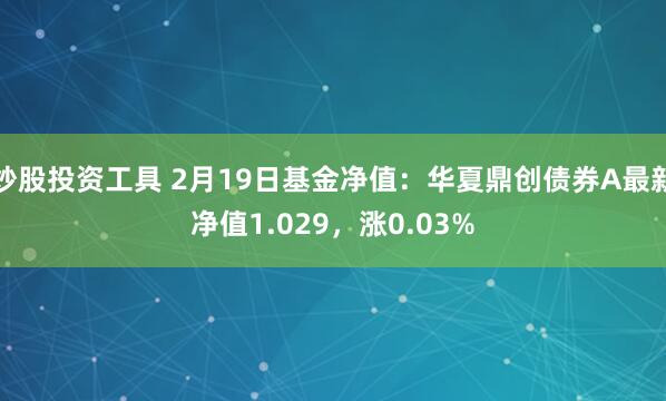 炒股投资工具 2月19日基金净值：华夏鼎创债券A最新净值1.029，涨0.03%