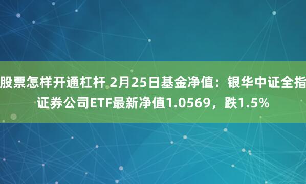 股票怎样开通杠杆 2月25日基金净值：银华中证全指证券公司ETF最新净值1.0569，跌1.5%